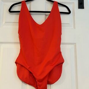 LONDRE Minimalist Fiesta Red One-Piece Swimsuit